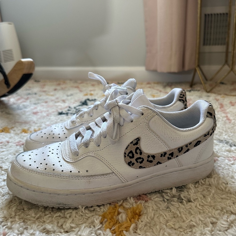 Nike Court Vision Low Sneaker, Leopard, 8.5